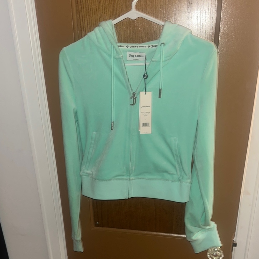 Juicy Couture Mint Velour Zip-Up Hoodie NWT